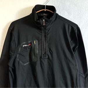 RLX Ralph Lauren Performance Jersey Men’s Top Quarter Zip Pullover Black Size S